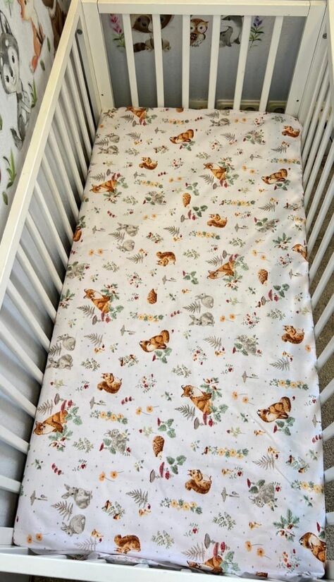 Kokvilnas palags ar gumiju - lapsa, vāvere, zaķis