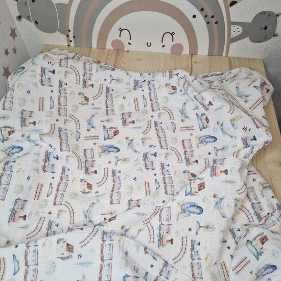 Muslīna sedziņa - vilcieni