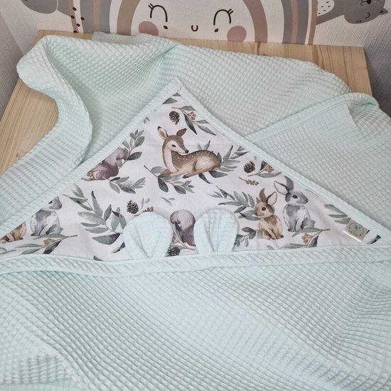 Vafeļauduma dvielis ar kapuci - “Stirniņa”