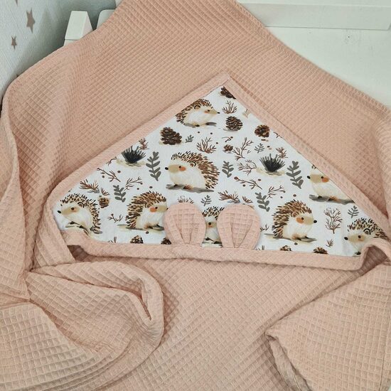 Vafeļauduma dvielis ar kapuci - “Ezītis”