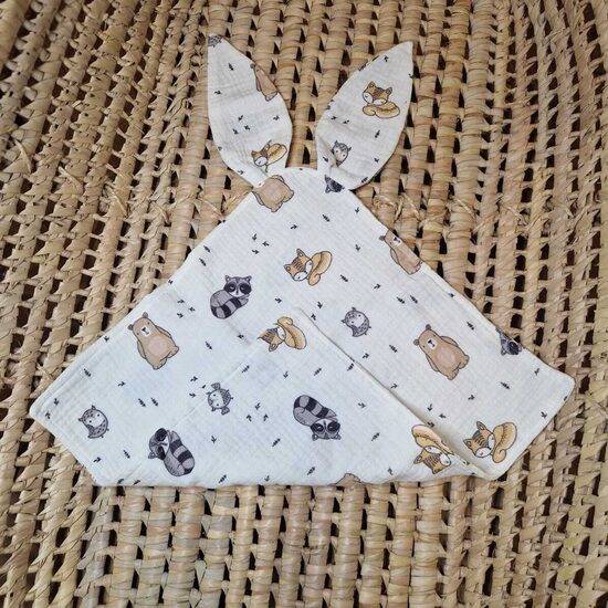 Miega lupatiņa no muslīna auduma - dzīvnieciņi