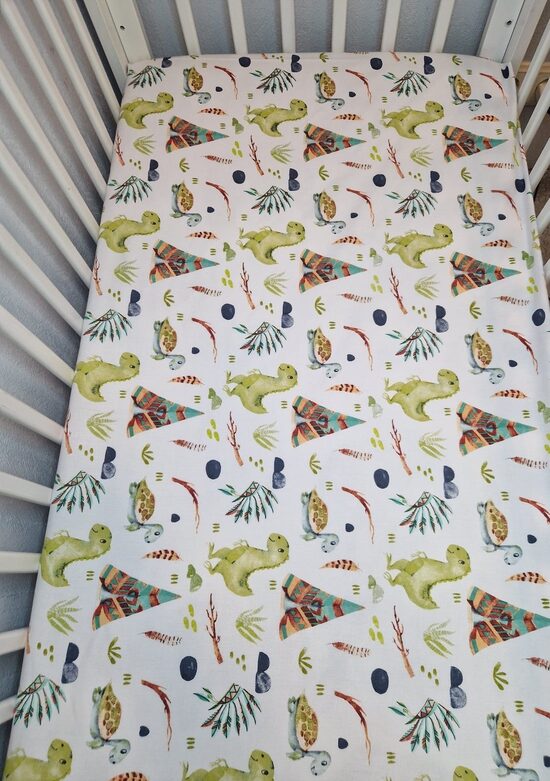 Kokvilnas palags ar gumiju “Dīno” 