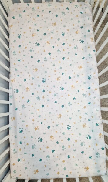 Kokvilnas palags ar gumiju - kosmoss