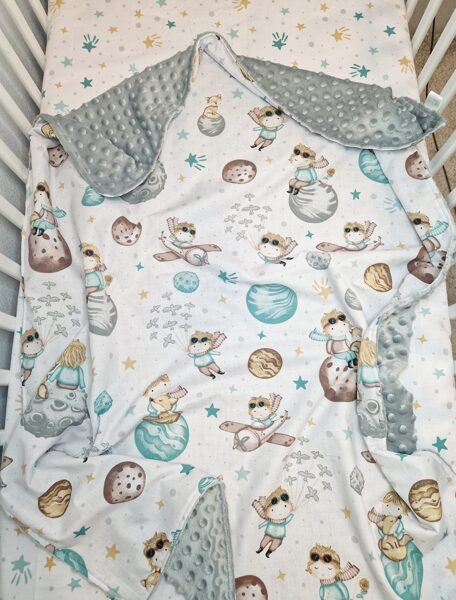 Minky flīsa sedziņa - kosmoss